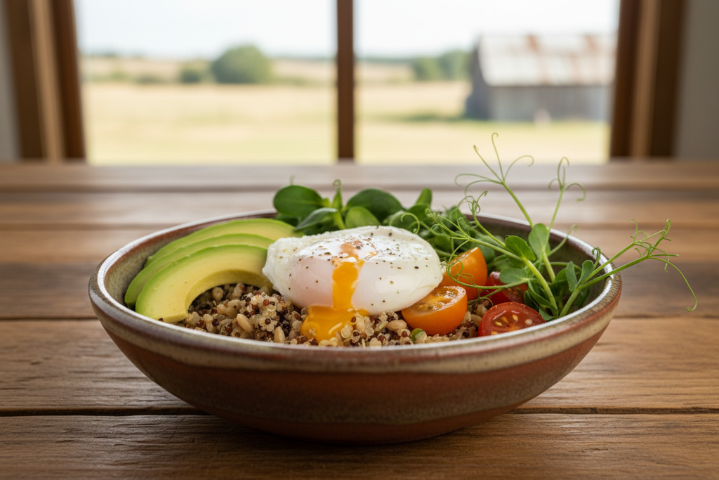 Sunflower + Pea Shoots Grain Bowl 